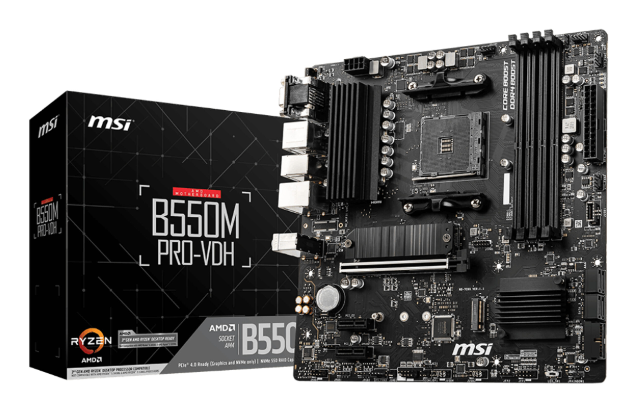 Mb Msi B550m Pro-vdh Socket Am4/ddr4/hdmi/dp/vga/pci-e 4.0/micro Atx