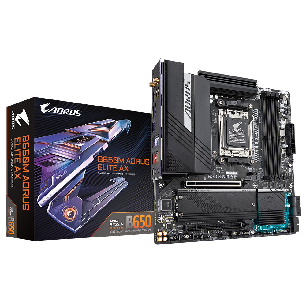 Mb Gigabyte B650m Aorus Elite Ax, Socket Am5/4xddr5/128gb/hdmi/m.2/pci-e 5.0/micro Atx