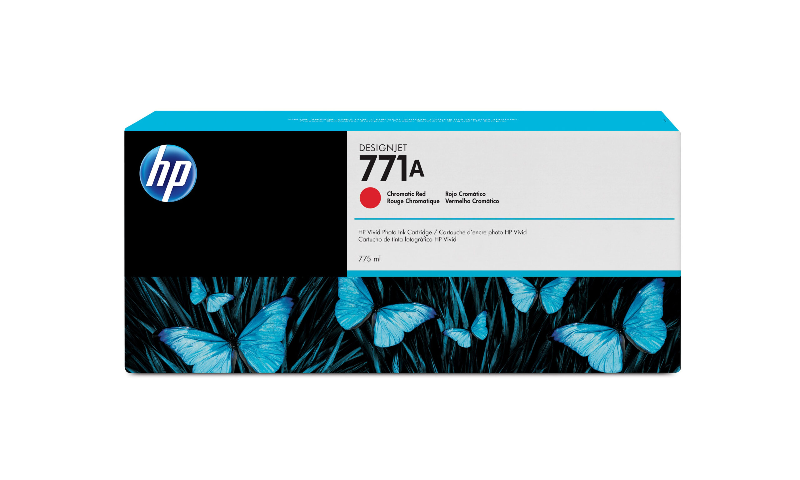 TINTA HP 771A LF ROJA CROMATICA DESIGNJET, 775ML, B6Y16A