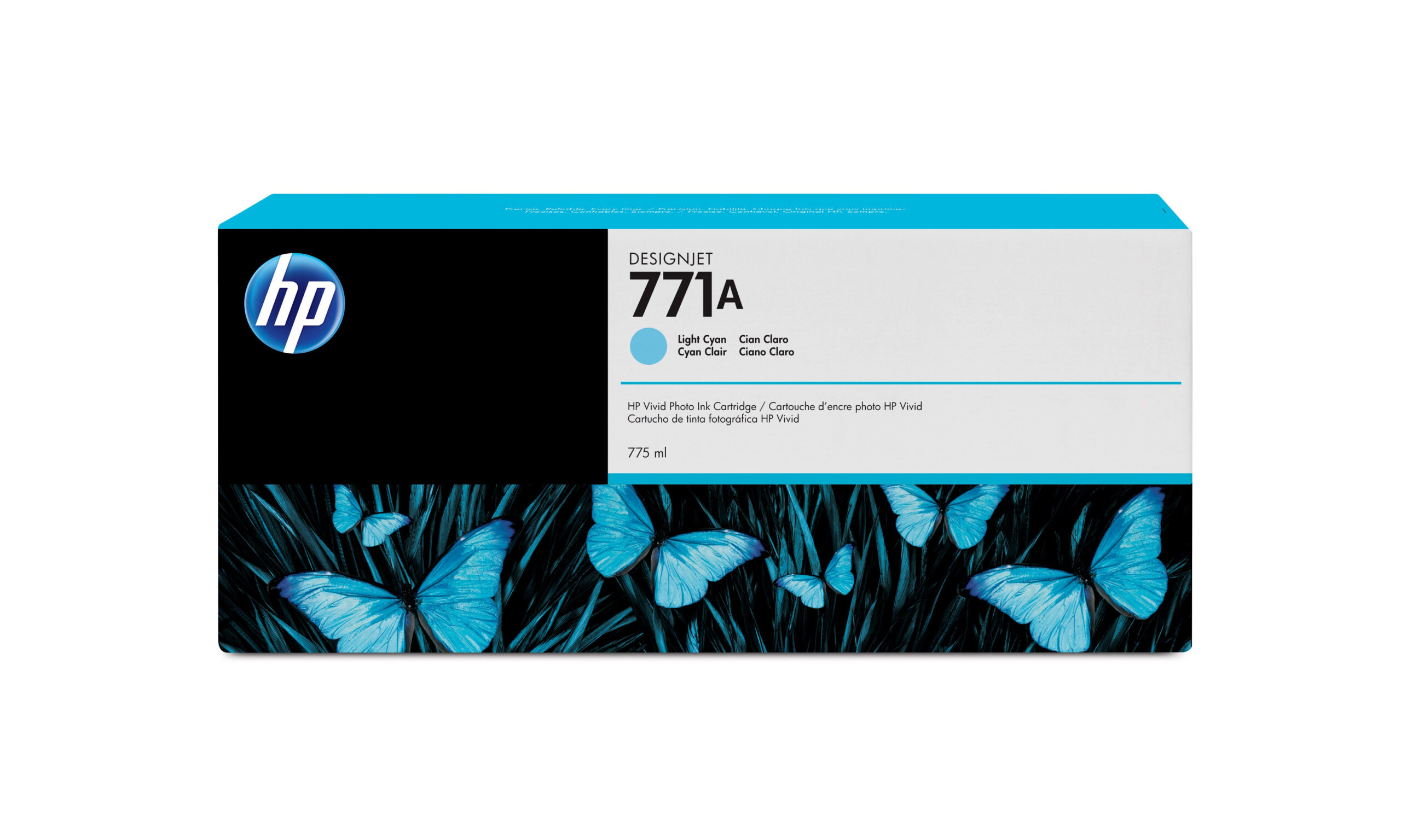 TINTA HP 771A LF COLOR CYAN LIGHT DESIGNJET, 775ML B6Y20A