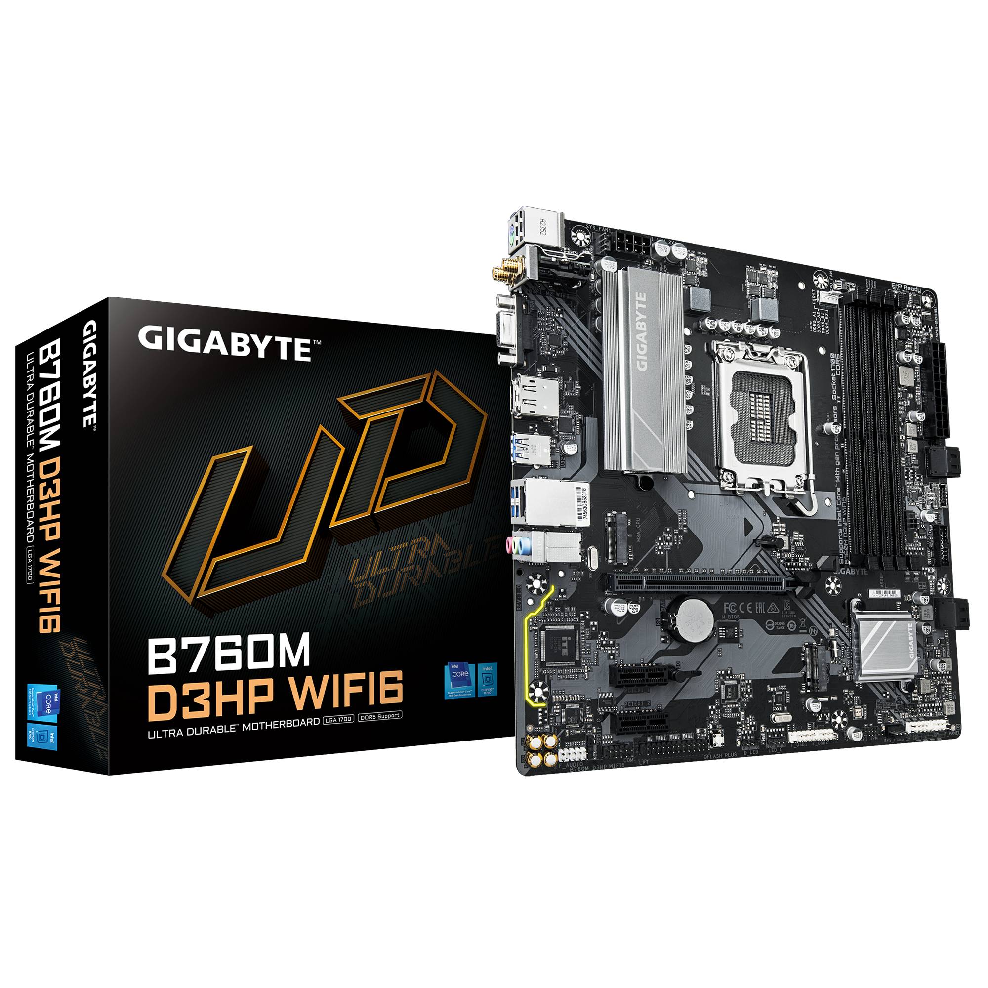Mb Gigabyte B760m D3hp Wifi6 Socket 1700/4xddr5/hdmi/dp/pcie 4.0/micro Atx