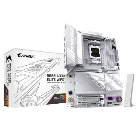 Mb Gigabyte B850 A Elite Wf7 Ice Socket Am5/4Xddr5/HDMI/DP/Wi-Fi 7/Color Blanco/ATX/