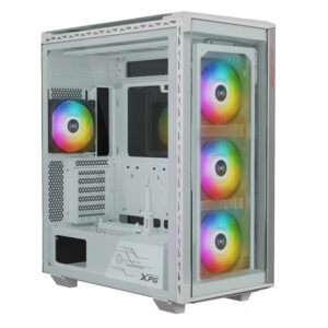 GABINETE XPG BATTLECRUISERIIST-WHCWW, MIDI-TOWER, C/VENTANA, SIN FUENTE, USB 3.2, RGB, 4 FAN, COLOR BLANCO, ATX