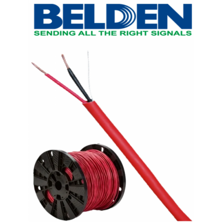 BOBINA DE 305MTS BELDEN 5320UL0021000 2 CONDUCTORES/CALIBRE 18/SIN BLINDAR/PARA DETECCION DE INCENDIO/COLOR ROJO