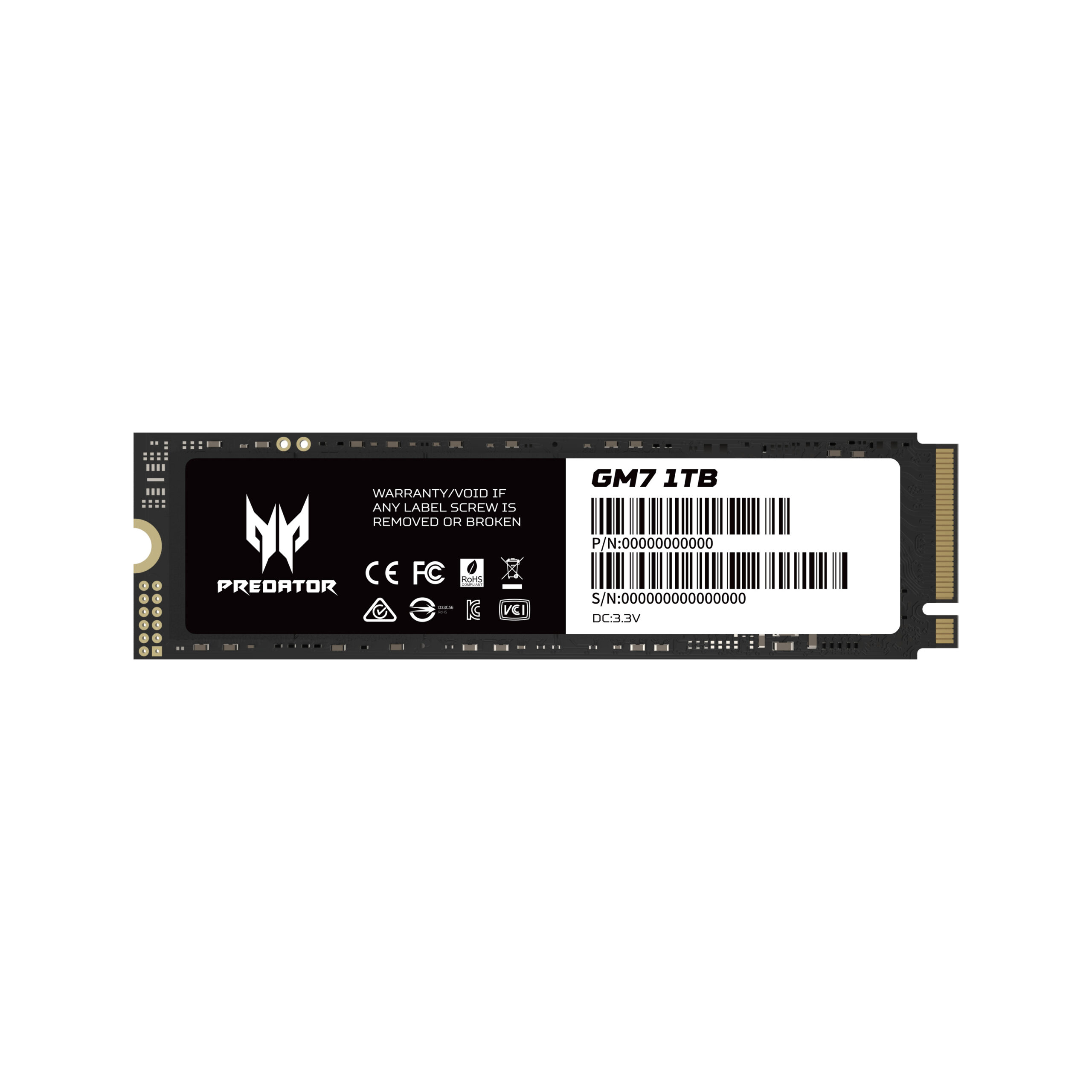 U. ESTADO SOLIDO 1TB ACER GM7, M.2, 2280, NVME PCI-E 4.0, BL.9BWWR.118