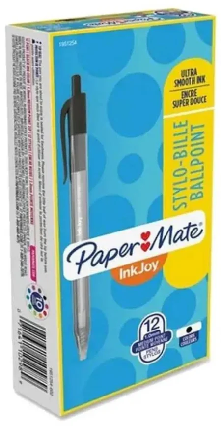 Caja C/12 Piezas Boligrafo Papermate Kilometrico 2129429 Color Negro