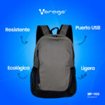 Mochila Vorago Bp-150 Ecológica Rpet Laptop 15.6 Pulgadas Gris / Negro