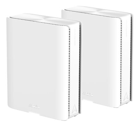 Router Inalambrico ASUS Bq16 Pro (W-2-Pk) 2.4-5-6Ghz/Banda Cuadruple/12 Antenas Internas/2 Piezas/Color Blanco