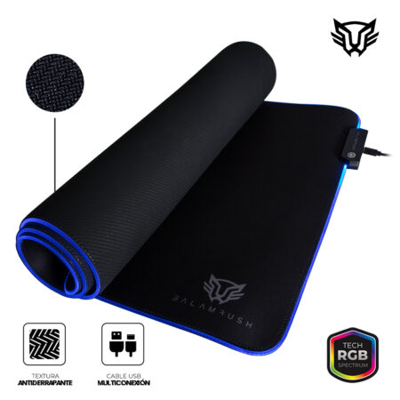 Mousepad Balam Rush Ragnarok Rgb 90X40Cm Antiderrape Color Negro, Br-931434