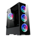 Gabinete Gamer Balam Rush Tower Thinos Gt990 Rojo E-ATX - ATX, Micro ATX Y Mini Itx Cristal Templado USB 3.0 4 Vent