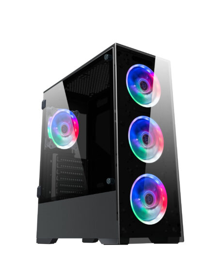 Gabinete Gamer Balam Rush Tower Thinos Gt990 Rojo E-ATX – ATX, Micro ATX Y Mini Itx Cristal Templado USB 3.0 4 Vent
