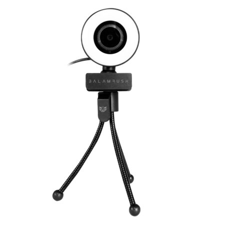 Webcam Balam Rush Stelar Cw750 Br-932974 1080P/USB/Complementos/Correccion De Color/Luz LED/Microfono Con Cancelacion De Ruido/Color Negro