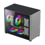 Gabinete Gamer Balam Rush Eris Special Gi985/Mini Torre/Max Mb M-ATX/Laterales Cristal + Frente Solido + Full Color Box/Gris, Br-935371