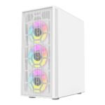 Gabinete Balam Rush Br-935999 Dragonfly Ii Mesh Gm740, Mini-Tower, C/Ventana, Sin Fuente, USB 3.0, 4 Ventiladores Rgb Instalados, Color Blanco, ATX/Micro ATX/Mini-ATX