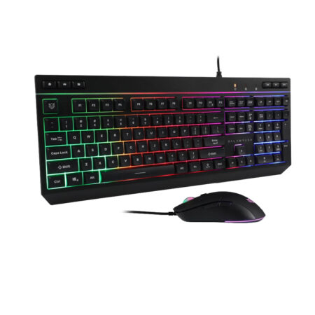 Kit Teclado Y Mouse Alambrico Balam Rush Br-936286 Squad Master Plus Ktm555, USB, 7200 Dpi, Anti-Ghosting, Cable 1.5 M, Color Negro, Español