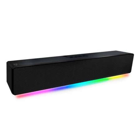 Barra De Sonido Gamer 2.0 Canales, Balam Rush Br-936958, Glimm Bar Bg585, 10W Rms, USB-C Bluetooth 3.5Mm, Iluminacion LED, Color Negro