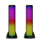 Bocinas Alambrica/Inalambrica Balam Rush Br-936972 Glimm Tower Bg575, Bluetooth 3.5Mm, Iluminacion LED, 2.0 Canales, 10W Rms, Color Negro