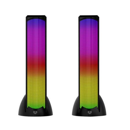 Bocinas Alambrica/Inalambrica Balam Rush Br-936972 Glimm Tower Bg575, Bluetooth 3.5Mm, Iluminacion LED, 2.0 Canales, 10W Rms, Color Negro