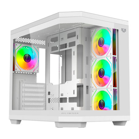 Gabinete Gamer Balam Rush Br-938686 Tank Super 9600 Tb/Media Torre/Sin Fuente/Ventana Rgb/ATX/Micro-ATX/Itx/USB 3.0/2.0/Color Blanco