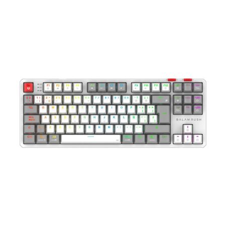 Teclado Gamer Inalámbrico Level Pro Gk990 Balam Rush Legend Series – Color Blanco/Gris. Br-940375