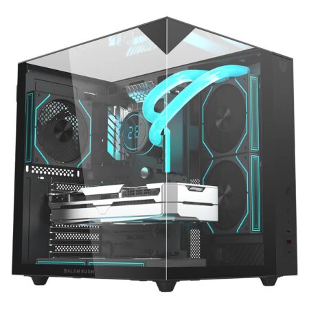 Gabinete Balam Rush Tank Majestic 6600/Mid Tower/Con Ventana/Sin Fuente/USB 3.0/Argb/3 Ventiladores/Panel De Cristal/Negro/ATX/Br-941525