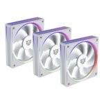 Kit De 3 Ventiladores Balam Rush Br-942133 Eolox Bora Exb85/120Mm/Iluminacion Rgb/600-1600Rpm/Pwm 4 Pin/Color Blanco