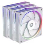 Kit De 3 Ventiladores Balam Rush Br-942157 Eolox Bora-R Exb85R/120Mm/Iluminacion Rgb/600-1600Rpm/Pwm 4 Pin/Aspas Inversas/Color Blanco