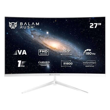 Monitor Gaming Curvo 27 Pulgadas 180Hz: Andromeda Mag27Y Balam Rush Freesync/G-Sync Adaptativo –