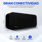 Bocina Portatil Bluetooth Vorago Bsp-150-Bk/3.5Mm/2.0Canales/6W/USB/Color Negro