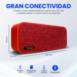 Bocina Portatil Bluetooth Vorago Bsp-150-Rd/3.5Mm/2.0Canales/6W/USB/Color Rojo