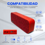 Bocina Portatil Bluetooth Vorago Bsp-150-Rd/3.5Mm/2.0Canales/6W/USB/Color Rojo