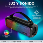 Bocina Vorago Bsp-260 Bluetooth / USB / 3.5Mm / Luz Rgb / Tws / 16W Rms Con Hasta 7 Hrs Autonomia