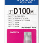 Botella De Tinta Brother Btd100M Magenta - Rendimiento Aproximado 5, 000 Páginas, Compatible Con Dcpt230, Dcpt530Dw, Dcpt730Dw, Mfct930Dw
