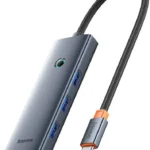 Hub USB-C Baseus B0005280B811-08 4 Puertos/USB 3.0/USB-C/5V