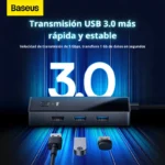 Hub USB-C Baseus Wkyy030313 8 Puertos/Usb3.0X2/Usb2.0/Pd/HDMI/SD/Tf/RJ45