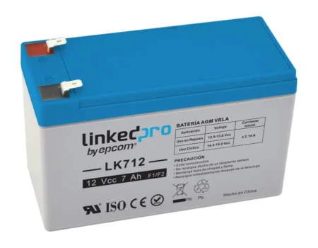Bateria Linkedpro Lk5512/12V/55Ah/Ul/Tecnologia Agm/Vida Util De 5 Años/Para Uso En Equipo Electronico/Alarmas De Intrusion/Incendio/Control De Acceso/Video Vigilancia /T2