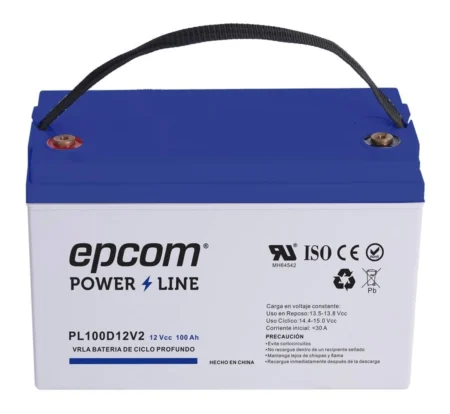 Bateria Epcom Pl120D12V2 12 Vcc/120 Ah/Ul/Agm-Vrla/Ciclo Profundo/Terminales T4