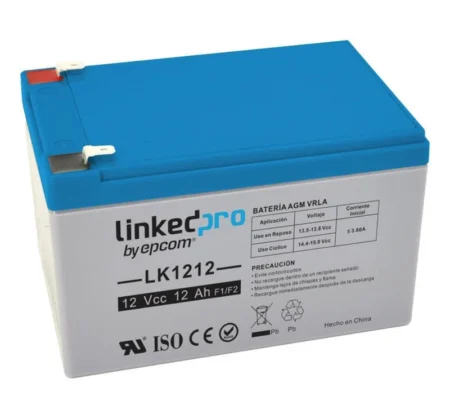 Bateria Linkedpro Lk1212 Agm-Vrla/12V/12Ah/Ul/Terminales F1 (Incluye Adaptador F2)/Uso En Equipo Electronico