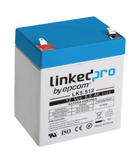 Bateria Linkedpro Lk9.512 12 Vcc/9.5Ah/Ul/Tecnologia Agm-Vrla/Para Uso En Equipo Electronico/Alarmas De Intrusion/Incendio/Control De Acceso/Video Vigilancia/Terminales F1 Y F2