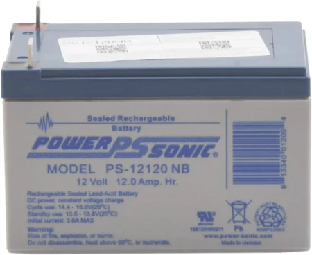 Bateria De Respaldo Ul De 12V/12Ah Power Sonic Ps-12120-Nb, Tecnologias Agm/Vrla, Terminales Nb