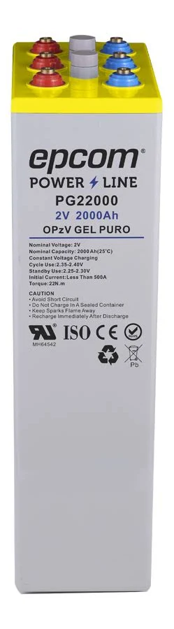 Bateria De Gel Epcom Powerline Pg22000, Opzv/2V/2,000Ah Para Aplicaciones Fotovoltaicas