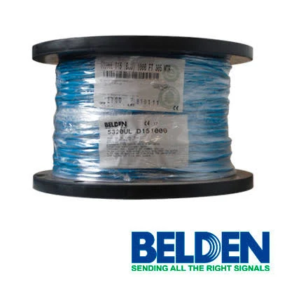 Bobina Cable De Alarma Contra Incendios Belden Forro Pvc Azul Cmr Riser-Fplr 2C, 18Awg Solido, Cobre, Monitorizacion, Deteccion, Circuitos: Audio, Control, Iniciacion, Notificacion/305Mts, 5320Ul D151000