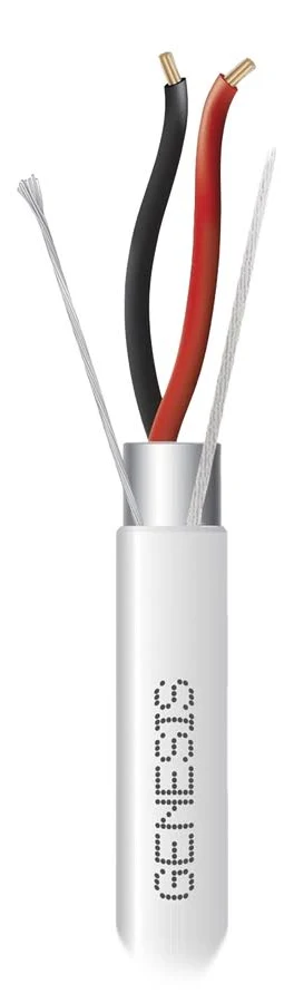 Bobina De Cable 2X22 Awg Blindado Genesis 2202-1101 Riser/305M/Color Blanco