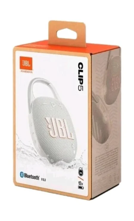 BOCINA PORTATIL INALAMBRICA JBL CLIP 5/BLUETOOTH/COLOR BLANCO/IP67/JBLCLIP5WHITE