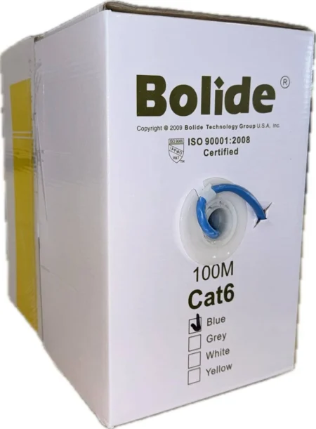BOBINA DE CABLE DE RED UTP BOLIDE CAT6 23AWG 550MHZ COBRE AZUL BP0033/CAT6/CMR-BLUE