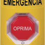 Boton De Panico O Emergencia Sti Ss2209Em-Es Accion Mantenida/Girar Para Restablecer/LED Multicolor/ En Español/Color Amarillo