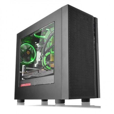 GABINETE THERMALTAKE VERSA H18, MICRO-ATX S/FUENTE NEGRO, CA-1J4-00S1WN-01