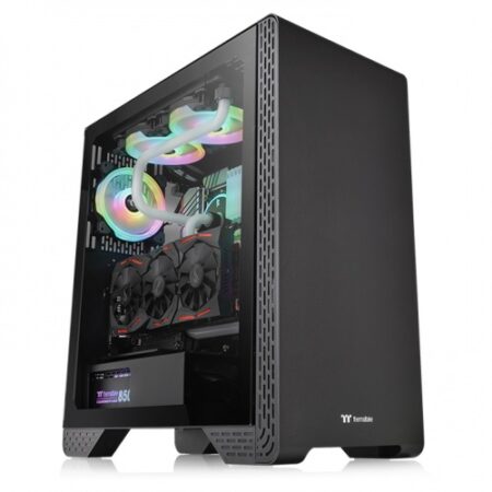 Gabinete Thermaltake S300 Tg Black Mid Tower, ATX/Micro-ATX/Mini-Itx, USB 2.0/3.0, Sin Fuente, 1 Ventilador Instalado