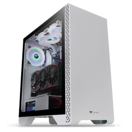 Gabinete Thermaltake S300 Tg Snow/Tempered Glass Snow Edition/Blanco/Torre/ATX/Sin Fuente, Ca-1P5-00M6Wn-00