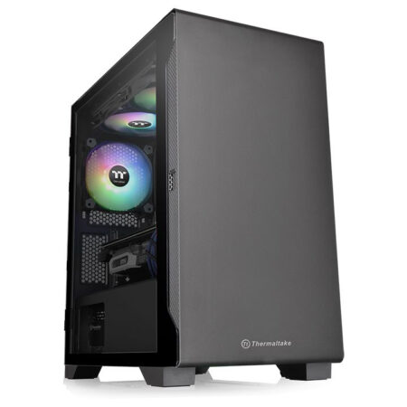 Gabinete Thermaltake S100 Tg/Micro-Tower/Ventana/Sin Fuente/1 Ventilador Instalado/USB 2.0/3.0S/Color Negro/Micro-ATX/Mini-Itx/Ca-1Q9-00S1Wn-00
